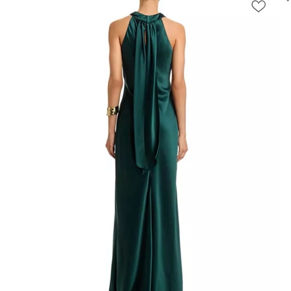 Aqua Lilac Satin Halter Maxi Dress - Picture 3 of 9